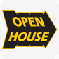 Open House 18 x 24 Arrow - Black and Yellow