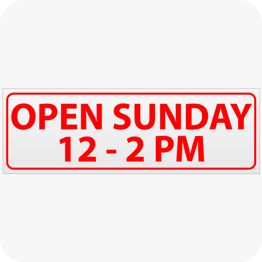 Open Sunday 12-2 6 x 18 Corrugated Rider Red