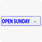 Open Sunday with Blank for Hours 6 x 24 Corrugated Rider - Blue