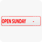 Open Sunday with Blank Hours 6 x 24 Corrugated Rider - Red
