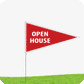 Open House Red Feature Flag 12x7x1/8