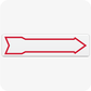 Outline Arrow 6 x 24 Corrugated Rider - Red