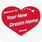 Welcome to Your New Dream Home Corrugated Heart Sign 24 x 18