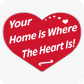 Your Home is Where The Heart Is! Corrugated Heart Sign 24 x 18